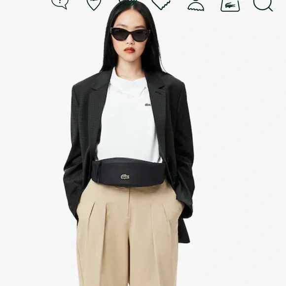 Lacoste Unisex Black Belt Bag - Picture 7 of 8